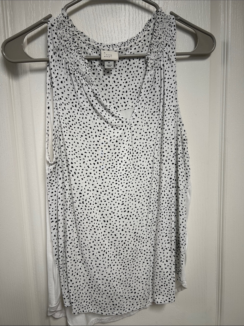a new day White Sleeveless Polka Dot Tank Top